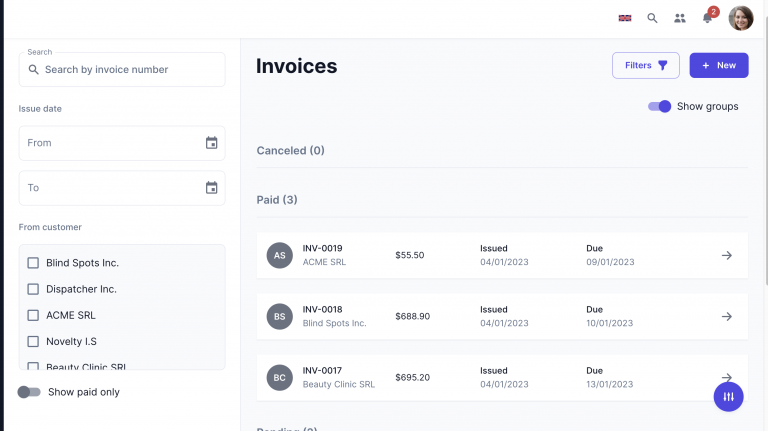 CRM invoices Nuvrachtwagen